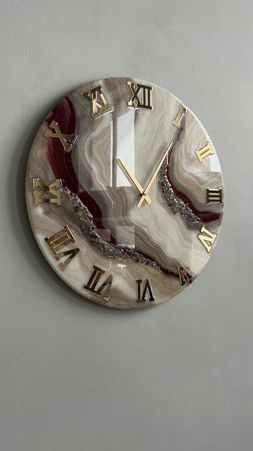 Luxury Marble Style Resin Wall Clock