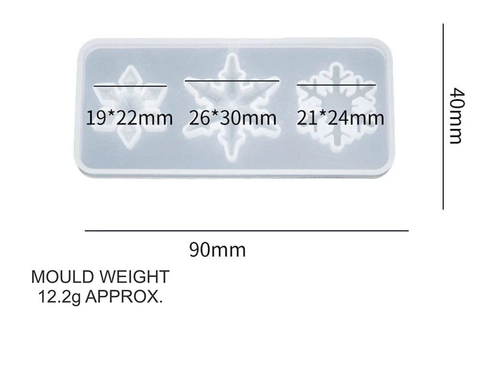 3 Cavity Snowflakes Pendant & Keychain Mould