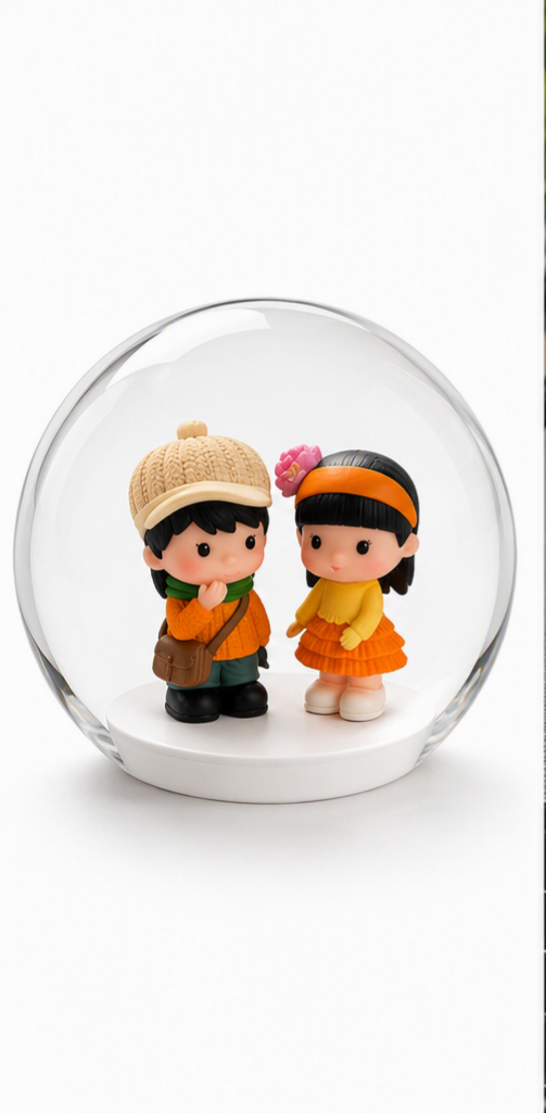 MINIATURE COUPLE IN YELLOW OUTFIT