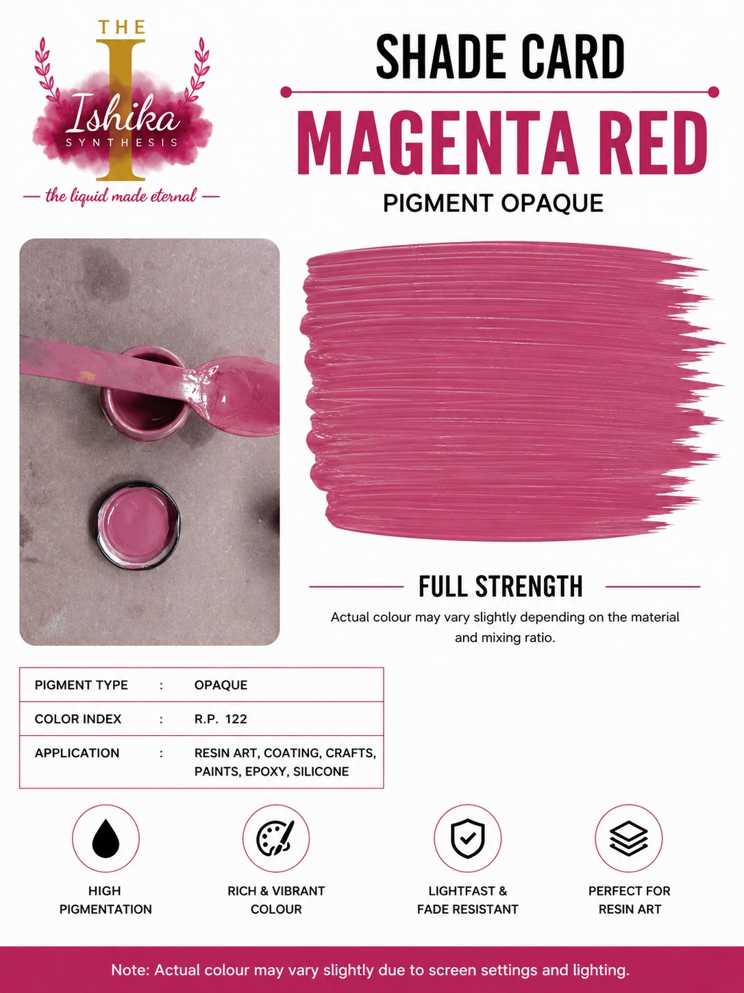 Magenta Red Opaque Pigment