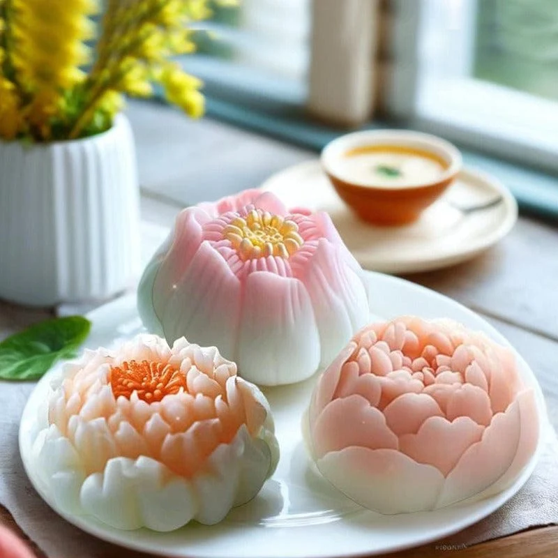 3D Lotus Blossom Flower Candle Handmade Mould