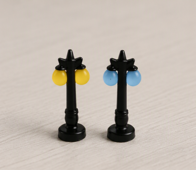 Miniature Streetlight Blue and Yellow