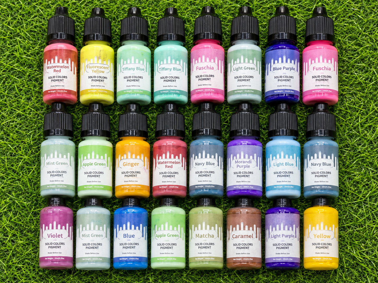 Solid Colors Pigment Set – 24 Vibrant Shades (10ml Each)