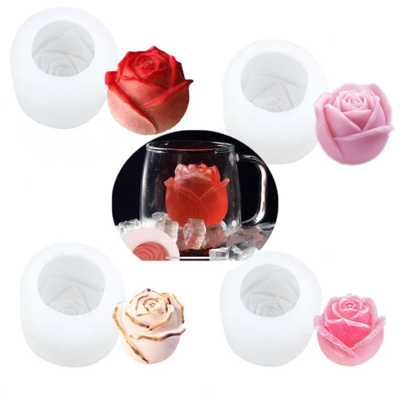 3D Rose Flower Candle Handmade Mould TIS073