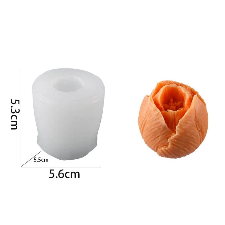 Closed Rose Flower Handmade Mould