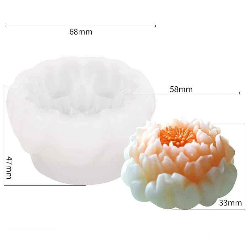 3D Lotus Blossom Flower Candle Handmade Mould