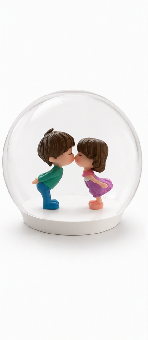 CUTE MINIATURE COUPLE KISSING