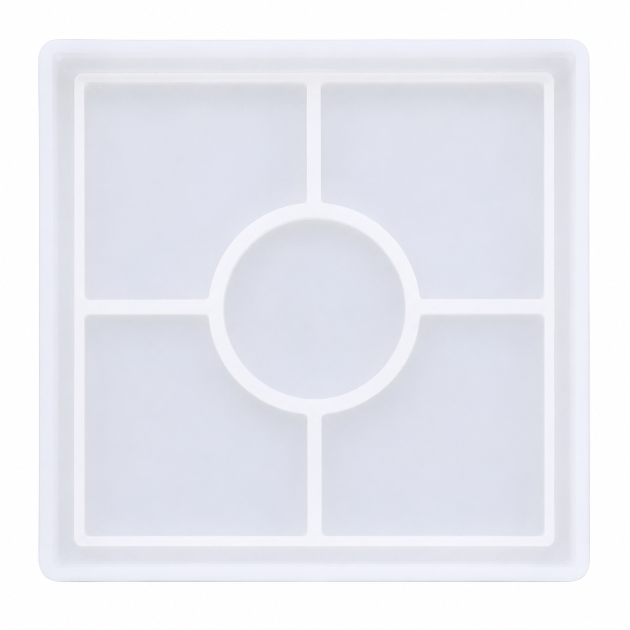 Square 5 Section Silicone Resin Organizer Tray Mould