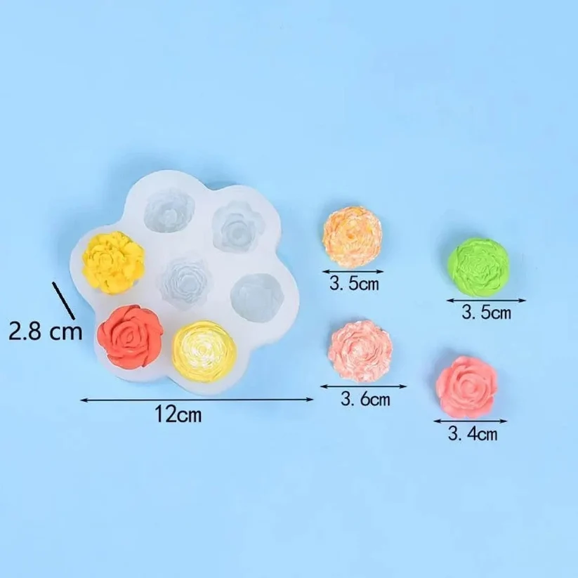 7 Cavity 3D Mix Flower Handmade Mould