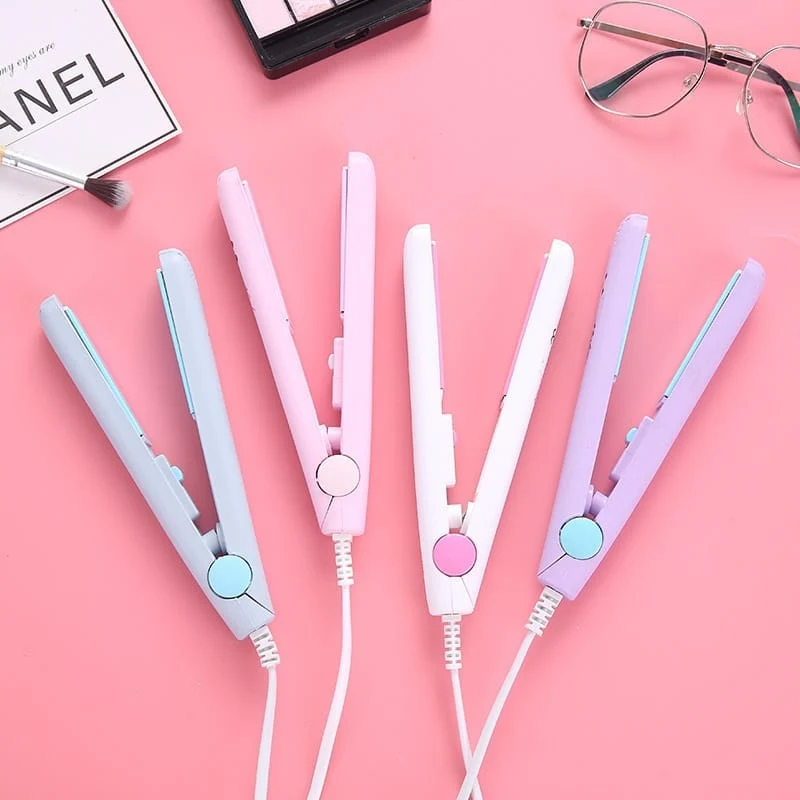 Portable Mini Hair Straightener Compact Flat Iron for Pipe Cleaner Shaping, Bag Sealing & Hair Bangs
