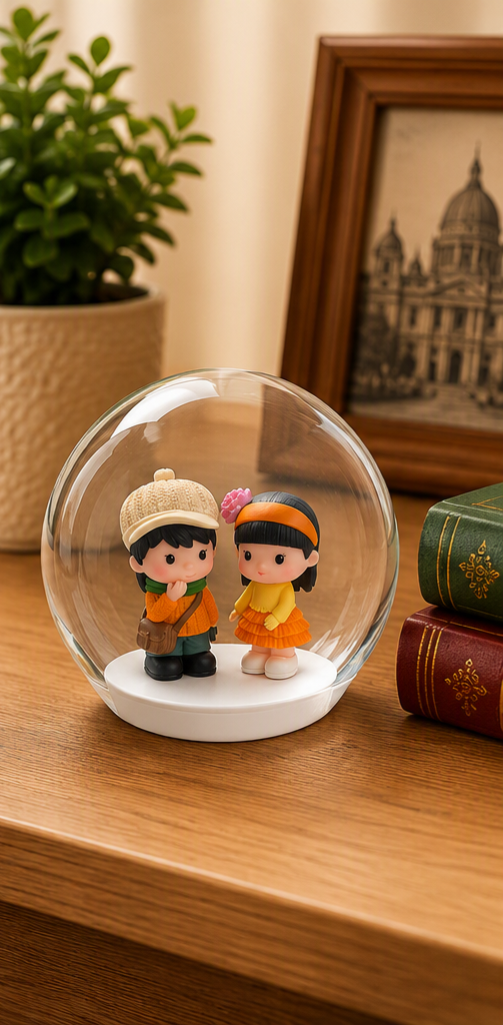 MINIATURE COUPLE IN YELLOW OUTFIT