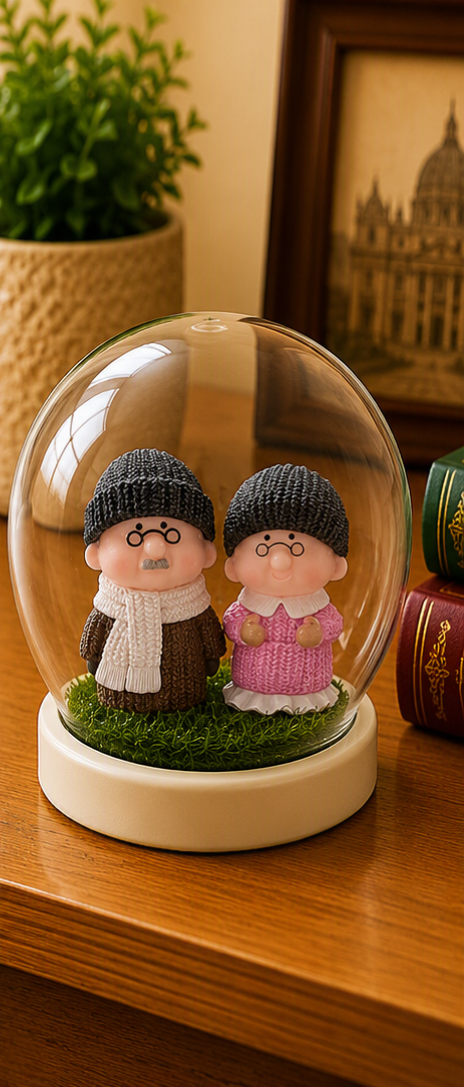 OLD COUPLE IN WINTER OUTFIT