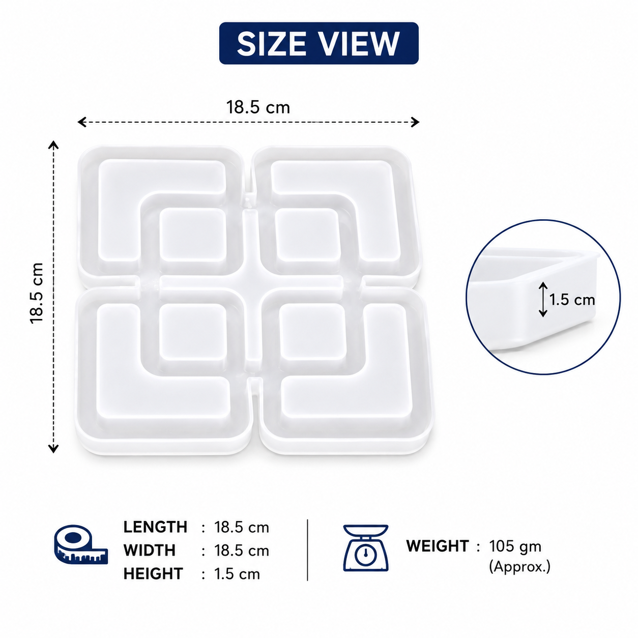 Swastik Shape Silicone Resin Coaster Mould