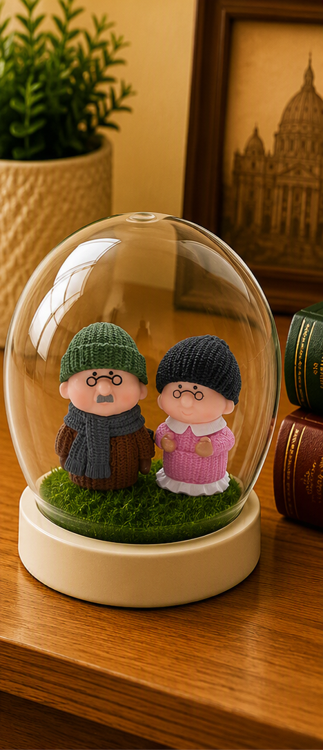 OLD COUPLE IN WINTER OUTFIT