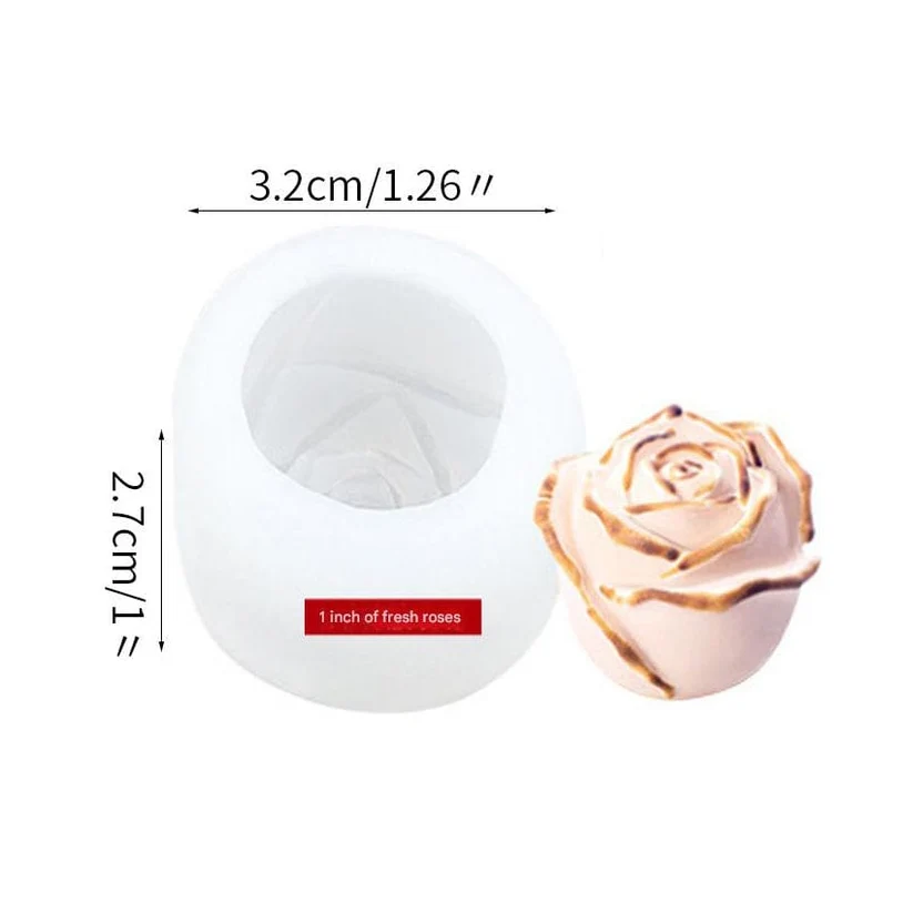3D Rose Flower Candle Handmade Mould TIS073
