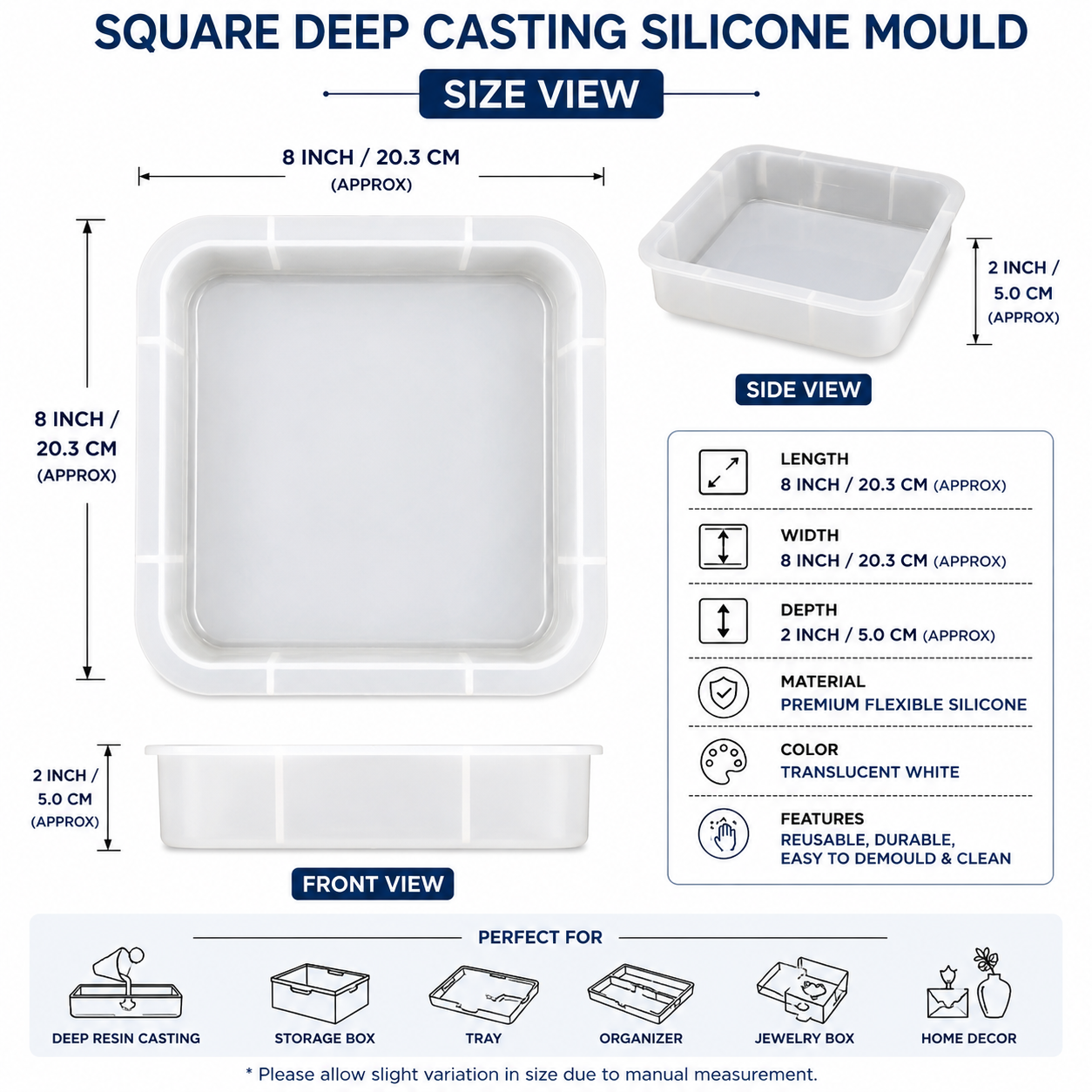 Square Resin Tray Silicone Mould