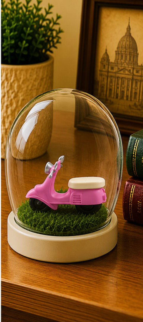 Pink miniature scooter