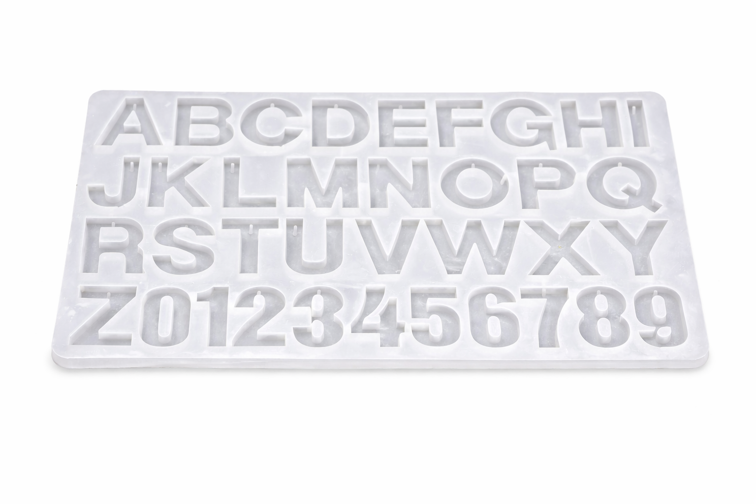 Alphabet & Number Keychain Silicone Resin Mould with Pre-Drilled Holes