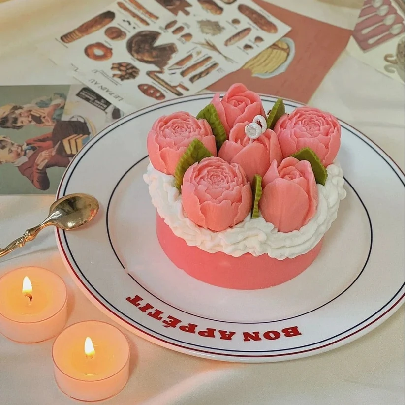 Closed Rose Flower Handmade Mould