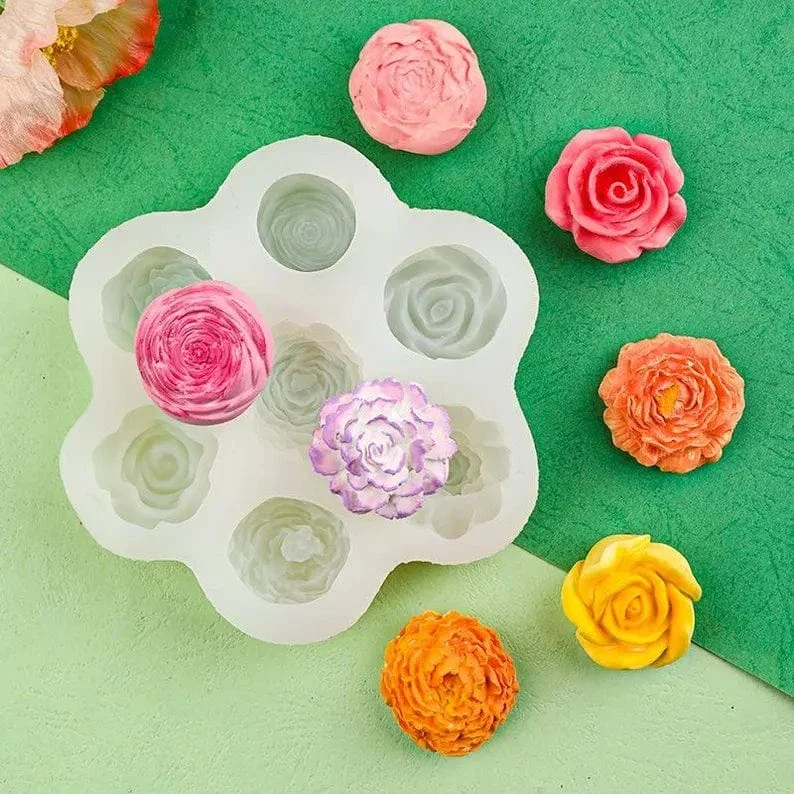 7 Cavity 3D Mix Flower Handmade Mould