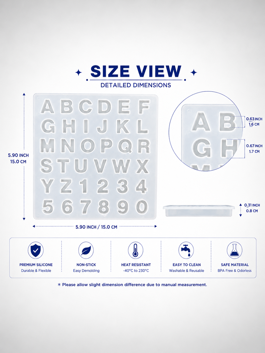 Small Alphabet & Number Silicone Resin Mould