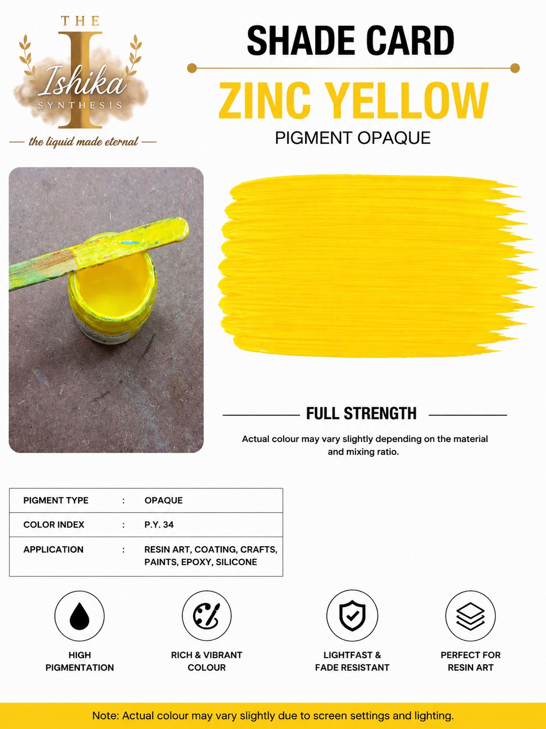Zinc yellow Opaque Pigment