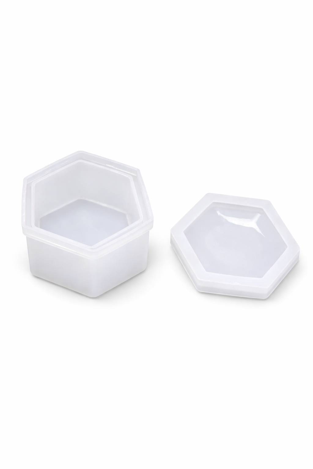 Hexagon Jewellery Box Silicone Resin Mould with Lid
